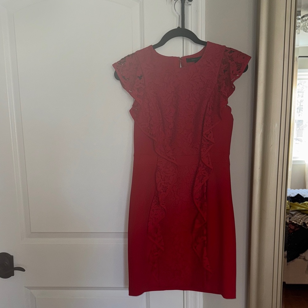 BCBGMaxAzria Red Lace Mini Dress